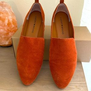 Lucky Brand, rust colored suede shoes